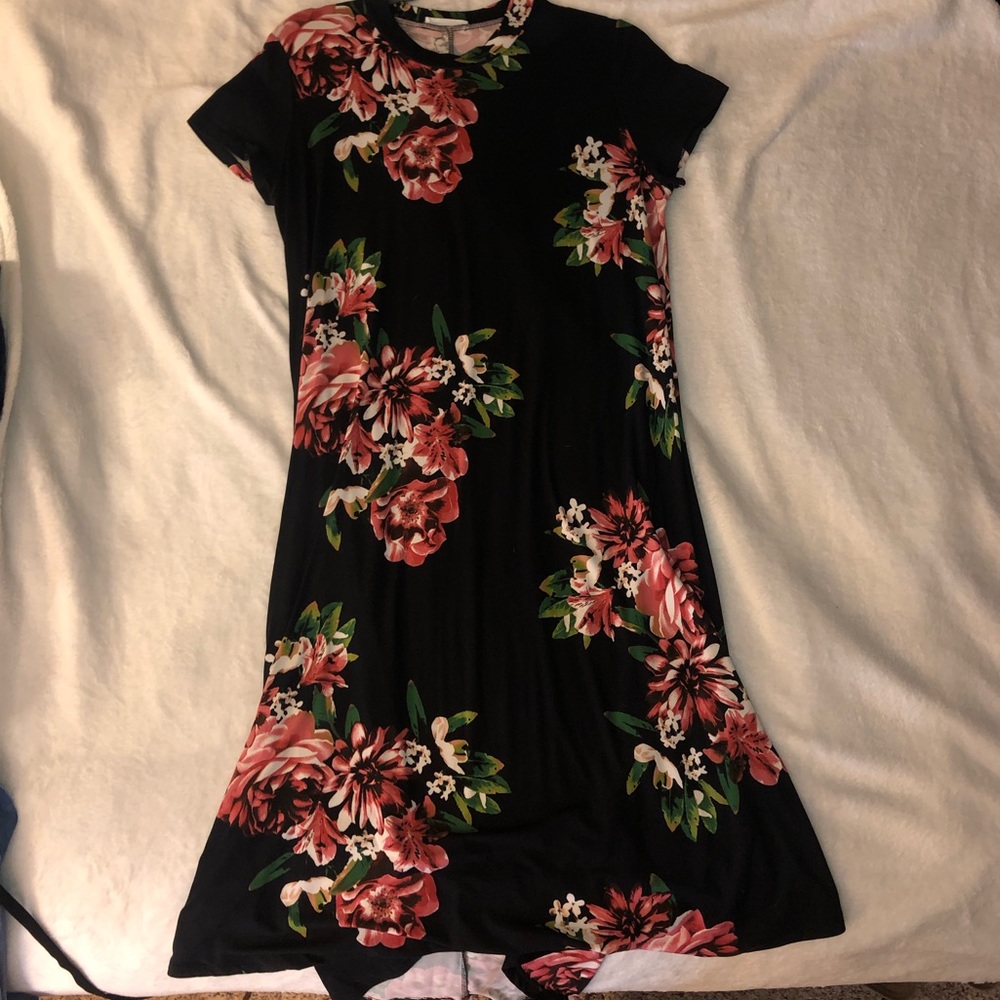 Navy Floral Spring Dress